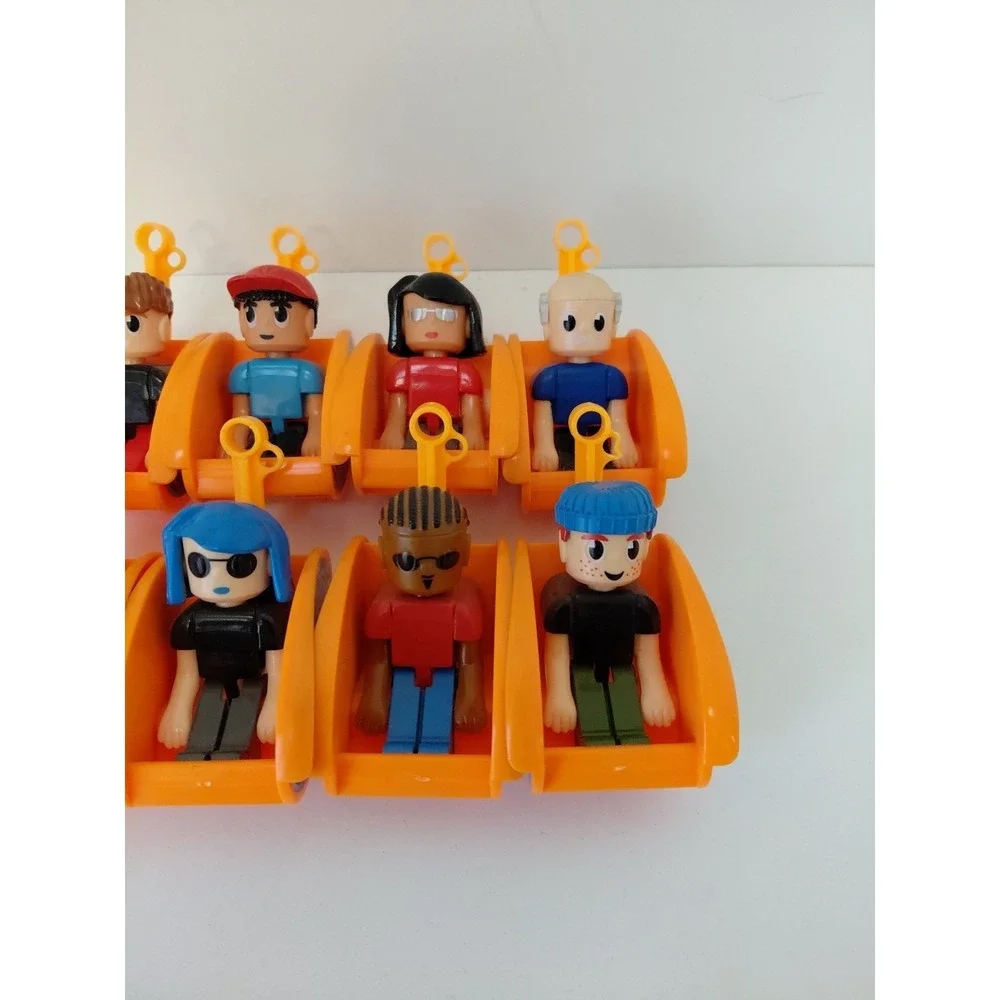 8‎ Knex Starburst Spinner Orange Seats w/ Figures - K'nex Amusement Park Parts